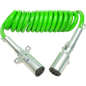 7-Way 15ft Green ABS Electric Coil Replaces 87101
