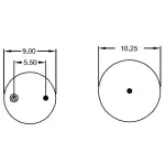 Trailer Air Spring Replaces 1R12-481, W01-358-9923, 1R12-533