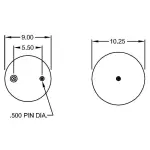 Trailer Air Spring Replaces 1R12-532, W01-358-9935, 64412, 9935