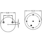 Trailer Air Spring Replaces 1R12-1048, W01-358-9974, 67586, 9974