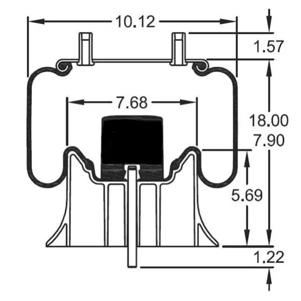 Trailer Air Spring Replaces 1R12-668, W01-358-9978, 67588, 9978