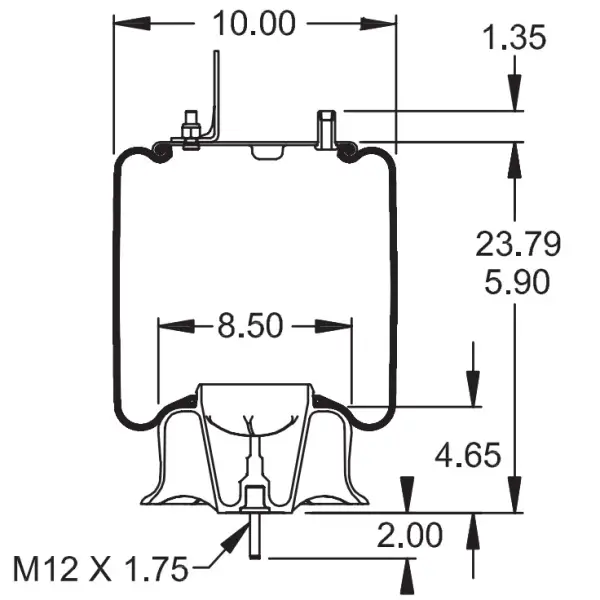 Air Spring for Navistar Replaces 3541731C1, 1R12-432, 1190, 9875