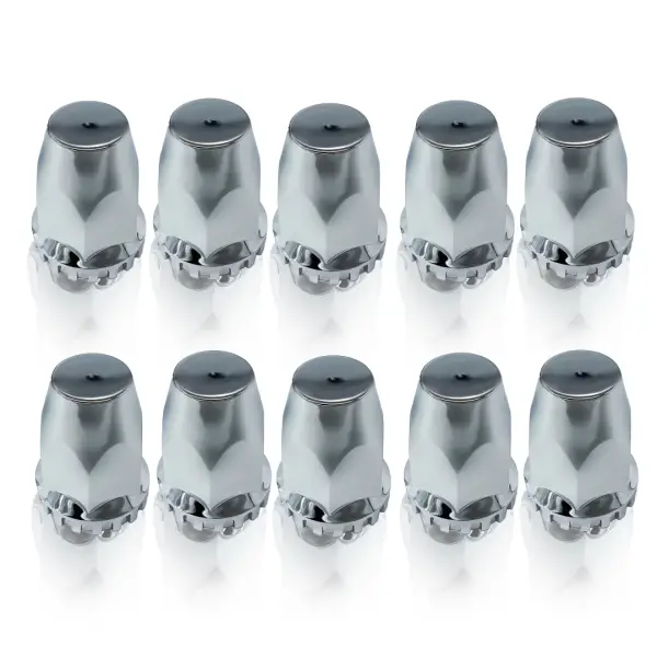 Chrome Plastic Universal Wheel Cover Set w/ 33 mm Lug Nut Covers