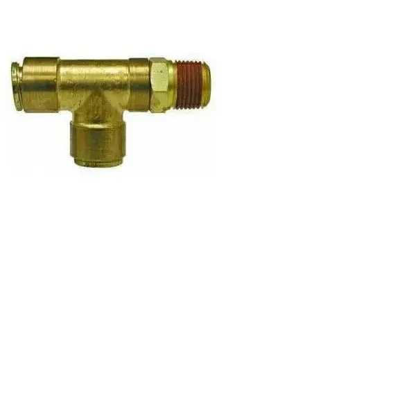 Male Run Tee Swivel Brass Fitting 1/4\" OD Tube x 1/4\" NPT