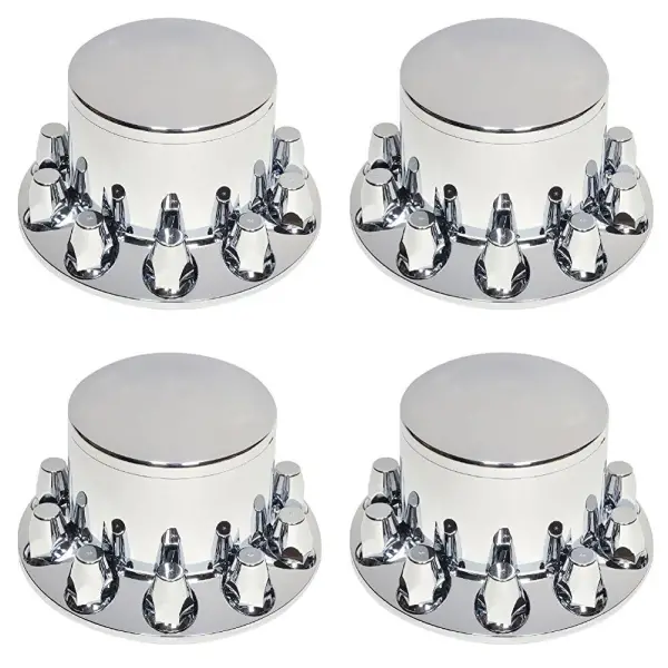 4 pcs of Chrome Plastic Rear Wheel Cover w/ 33MM Lug Nut Covers