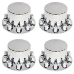 4 pcs of Chrome Plastic Rear Wheel Cover w/ 33MM Lug Nut Covers