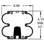 Convoluted Air Spring Replaces W01-358-6947, S-2630, 2B9-201