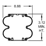 Convoluted Air Spring Replaces W01-358-6910, S-8768, 2B9-200