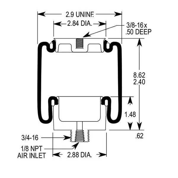 TR7031 Cabin Air Spring for Mack and Kenworth Trucks