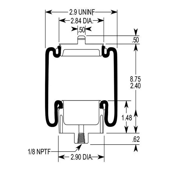 Cabin Air Spring for Freightliner Replaces 1S5-040, W02-358-7087