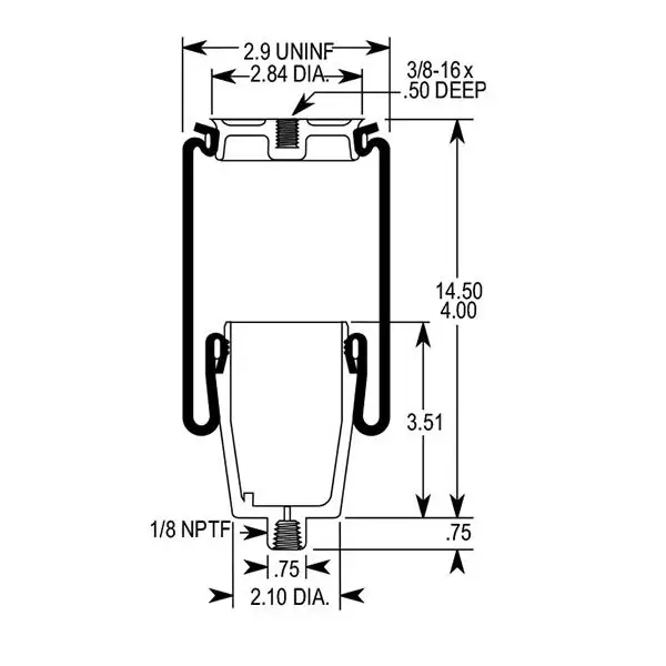 Cabin Air Spring for Kenworth Replaces R81-1002, W02-358-7110