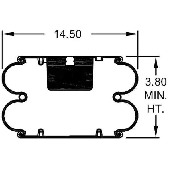 Convoluted Air Spring Replaces S-1080, 2B14-356, W01-358-7136