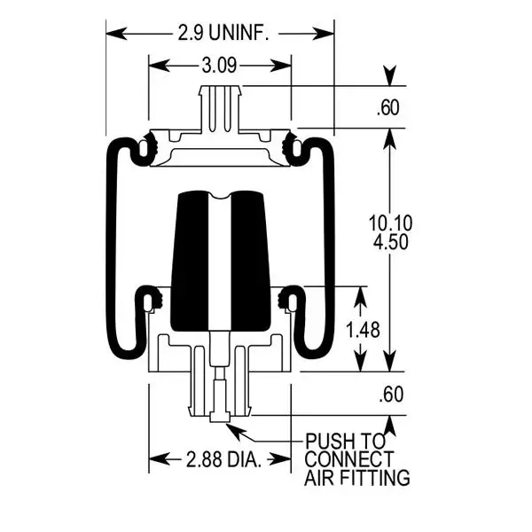 Cabin Air Spring for Freightliner Replaces 184-0977-000, 7205