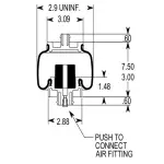 Cabin Air Spring for Freightliner Replaces 18-29919-000, 7206