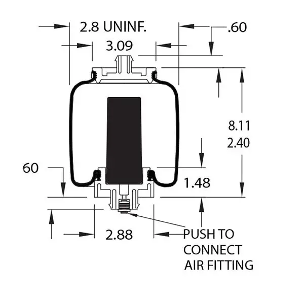 Cabin Air Spring for Freightliner Replaces 18-52651-000, 1S5-175