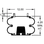 Convoluted Air Spring Replaces S-10170, 2B12-406, W01-358-7410