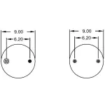 Convoluted Air Spring Replaces 2B12-440, W01-358-7555, 64284