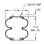 Convoluted Air Spring Replaces W01-358-7659, 2B7-548, R005079