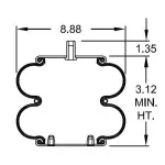 Convoluted Air Spring Replaces S-14486, 3317, 2B10-226, 7795