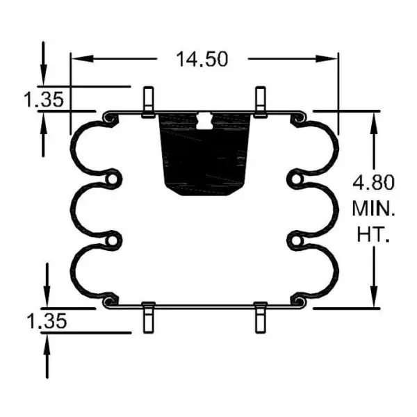 Convoluted Air Spring Replaces S-13041, 3B14-359, W01-358-7818