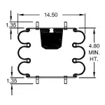 Convoluted Air Spring Replaces S-13041, 3B14-359, W01-358-7818