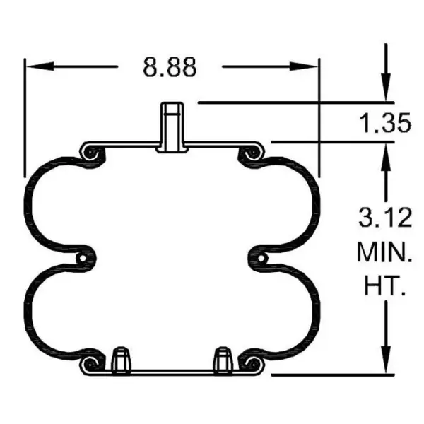 Convoluted Air Spring Replaces S-23114, W01-358-7897, 2B9-495