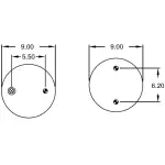 Convoluted Air Spring Replaces S-12405, 3B12-319, 64560, 8032