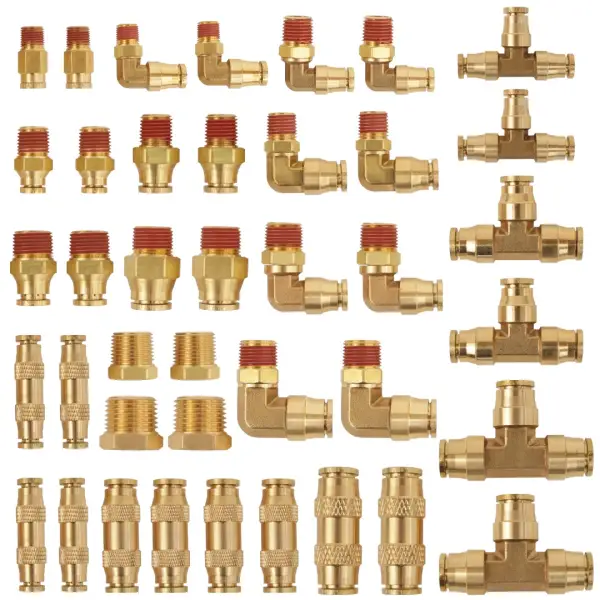 Brass DOT Push-in Air Brake Fitting Assortment Kit (41 pcs)