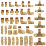 Brass DOT Push-in Air Brake Fitting Assortment Kit (41 pcs)