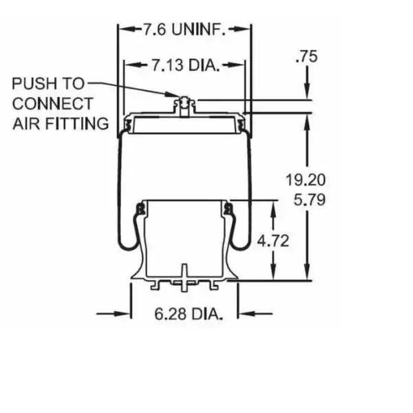 Front Axle Air Spring for PACCAR Replaces B81-6023, ABSK125-9933