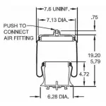 Front Axle Air Spring for PACCAR Replaces B81-6023, ABSK125-9933