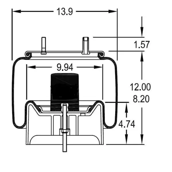 Trailer Air Spring Replaces S-29892, W01-358-8539, 1R13-188