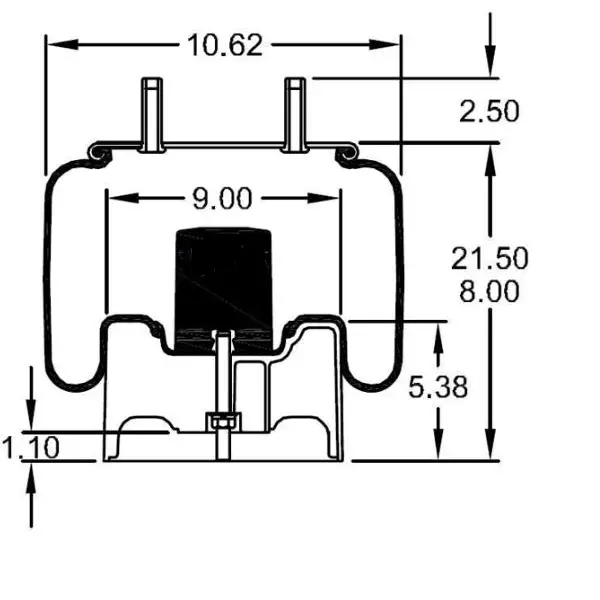 Air Spring Replaces C-22948, S-22948, W01-455-8713, 1R13-140