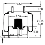 Air Spring Replaces C-22948, S-22948, W01-455-8713, 1R13-140