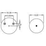 Air Spring Replaces C-22948, S-22948, W01-455-8713, 1R13-140