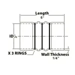 Silicone Charge Air Cooler Hump Hose 3"x6" Replaces 202-27-2042