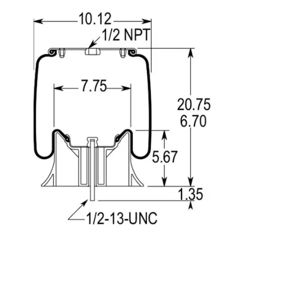 Air Spring for Peterbilt Replaces 03-06213, 03-07111, 1R12-567