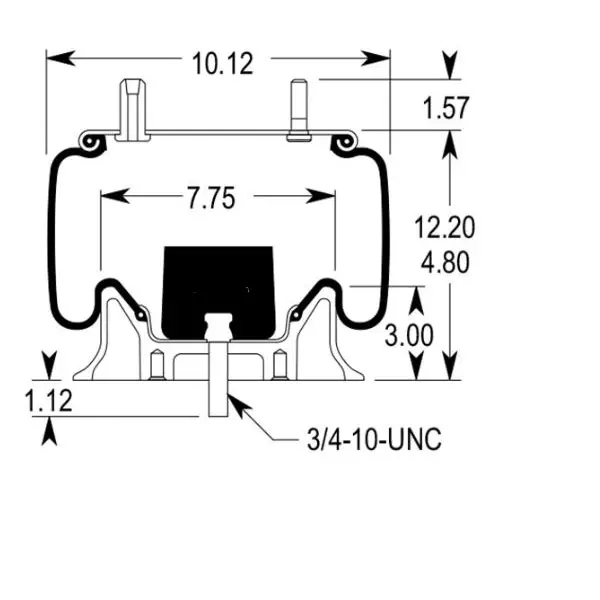 Trailer Air Spring Replaces S-11650, S-2064, W01-358-9039, 9039