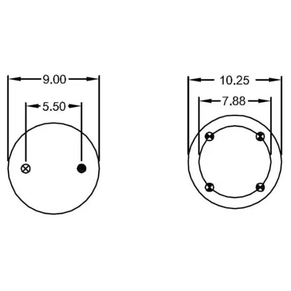 Trailer Air Spring Replaces 1R12-103, W01-358-9101, 905-57-008