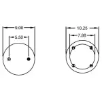 Trailer Air Spring Replaces 1R12-103, W01-358-9101, 905-57-008