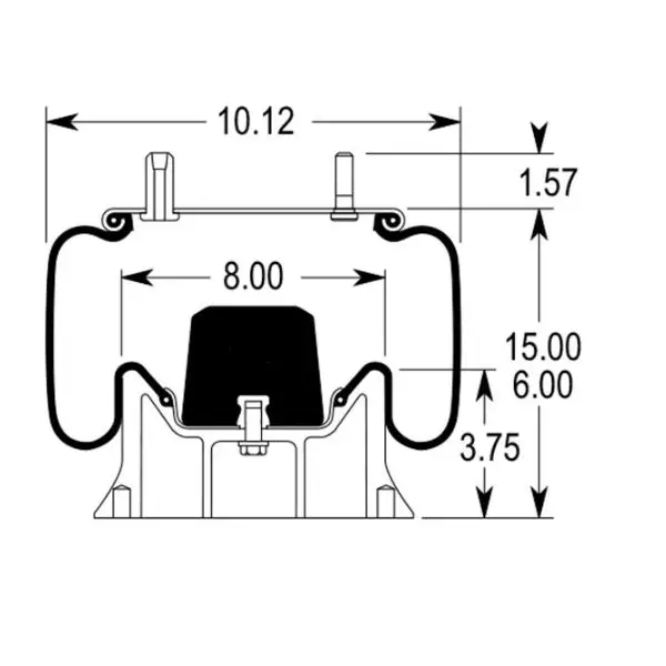 Trailer Air Spring Replaces S-1245, S-365143, 1R12-132, 161223