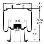 Trailer Air Spring Replaces S-3467, 365142, 1R13-038, S-3830