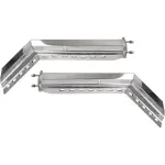 45 Degree 2-1/2\" Bolt Pattern 30\" Chrome Mud Flap Hangers