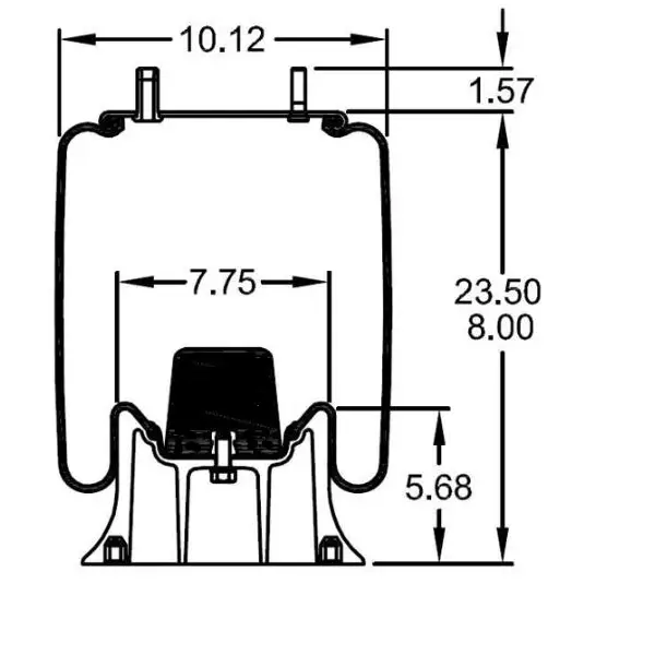 Trailer Air Spring Replaces S-6195, 1R12-167, W01-358-9192, 64323