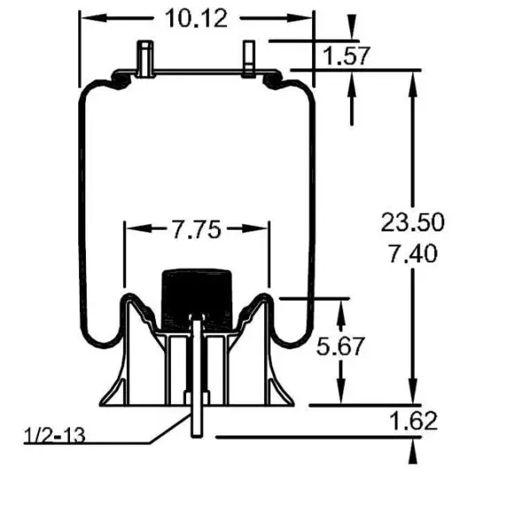 Trailer Air Spring Replaces W01-358-9243, 1R12-480, 905-57-112