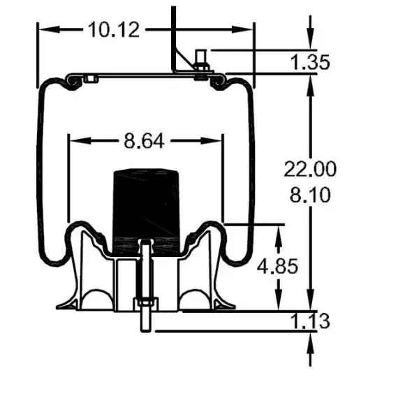 Trailer Air Spring Replaces W01-358-9297, 50898-2, 1R12-402