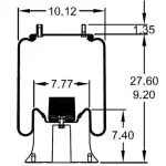 Trailer Air Spring Replaces 1R12-256, W01-358-9321, B-14249