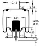 Air Spring for Mack Replaces 25158024, 364SQ27, 1R12-404, 62624