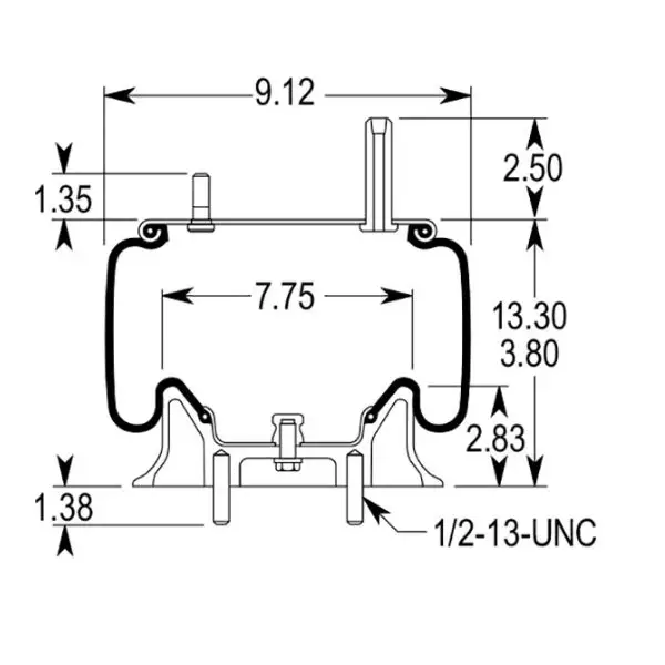 Air Spring for Kenworth Replaces K-303-14, K-303-15, 1R11-028