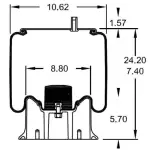 Trailer Air Spring Replaces 1R13-081, W01-358-9580, S-20127